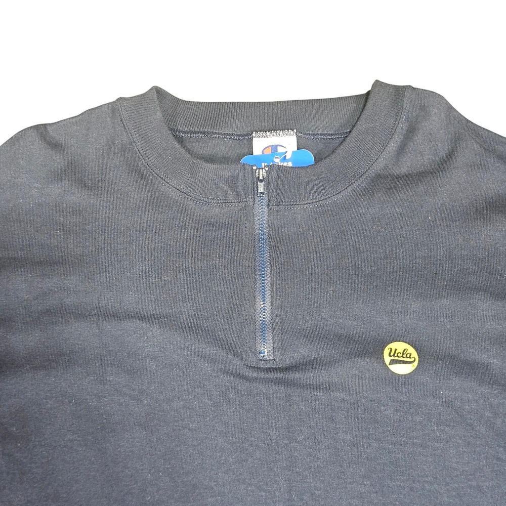 NEW Vintage 1998 Champion UCLA Bruins 1/4 Zip Long Sleeve Navy Shirt Mens Large - Picture 2 of 8